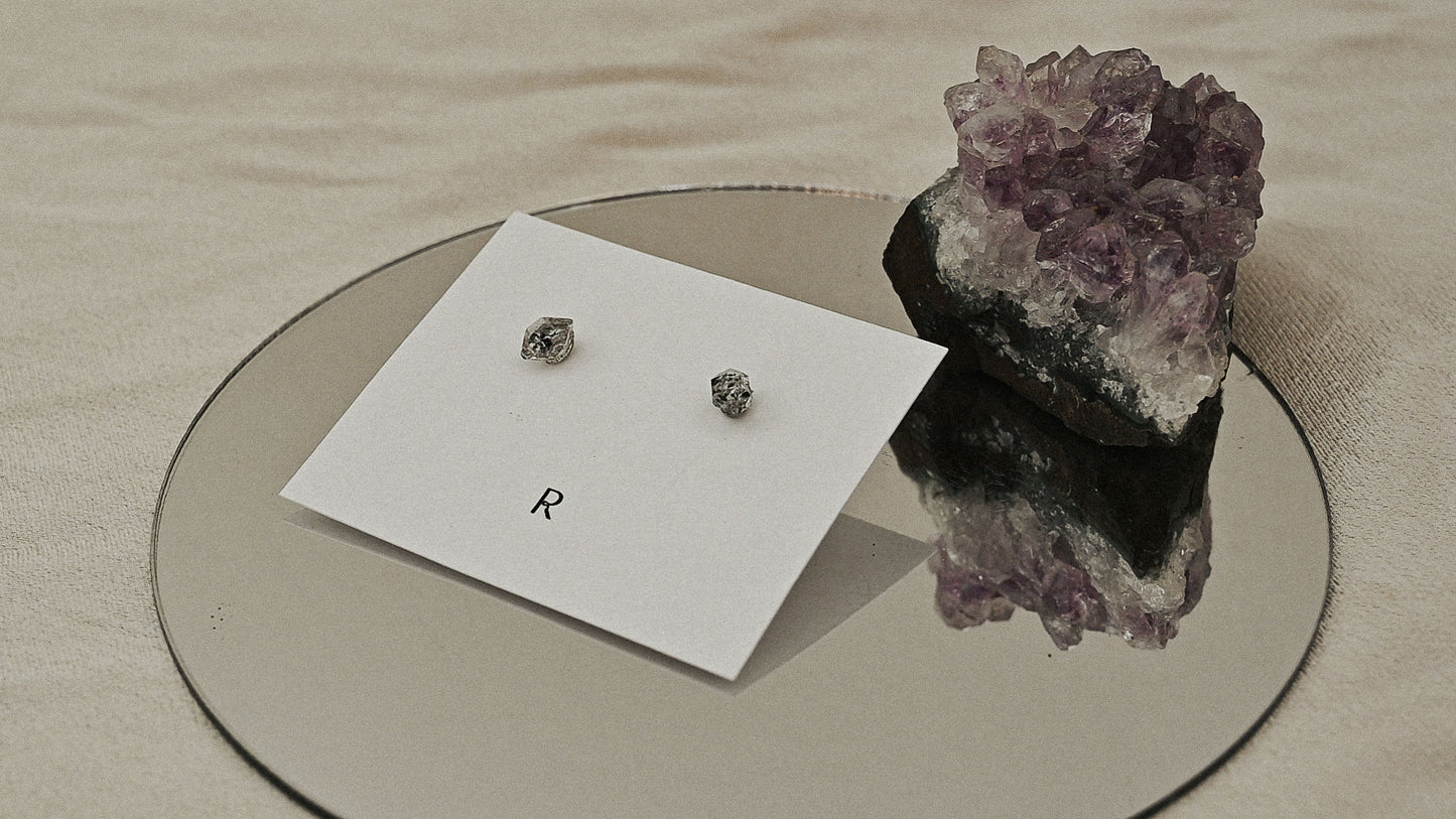 Raw Herkimer Diamond Studs