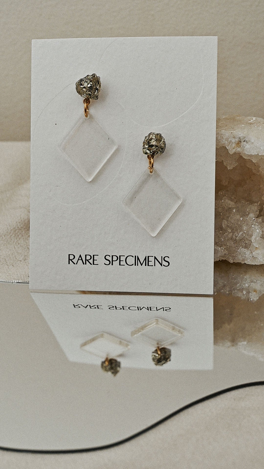 Pyrite Diamond Drop Earrings