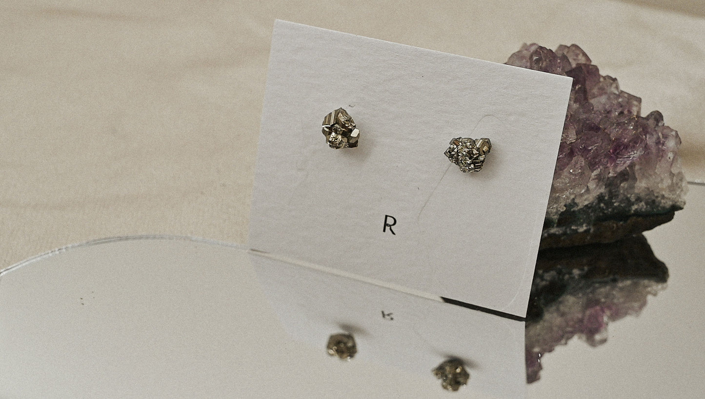 Raw Pyrite Studs