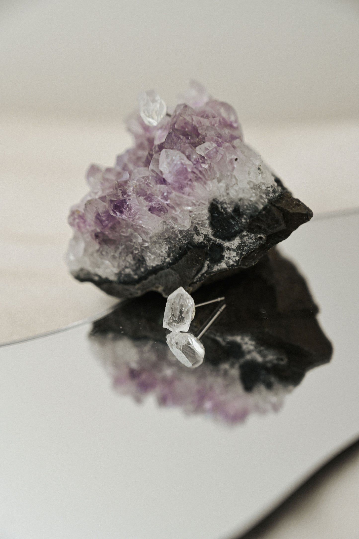 Raw Clear Quartz Studs