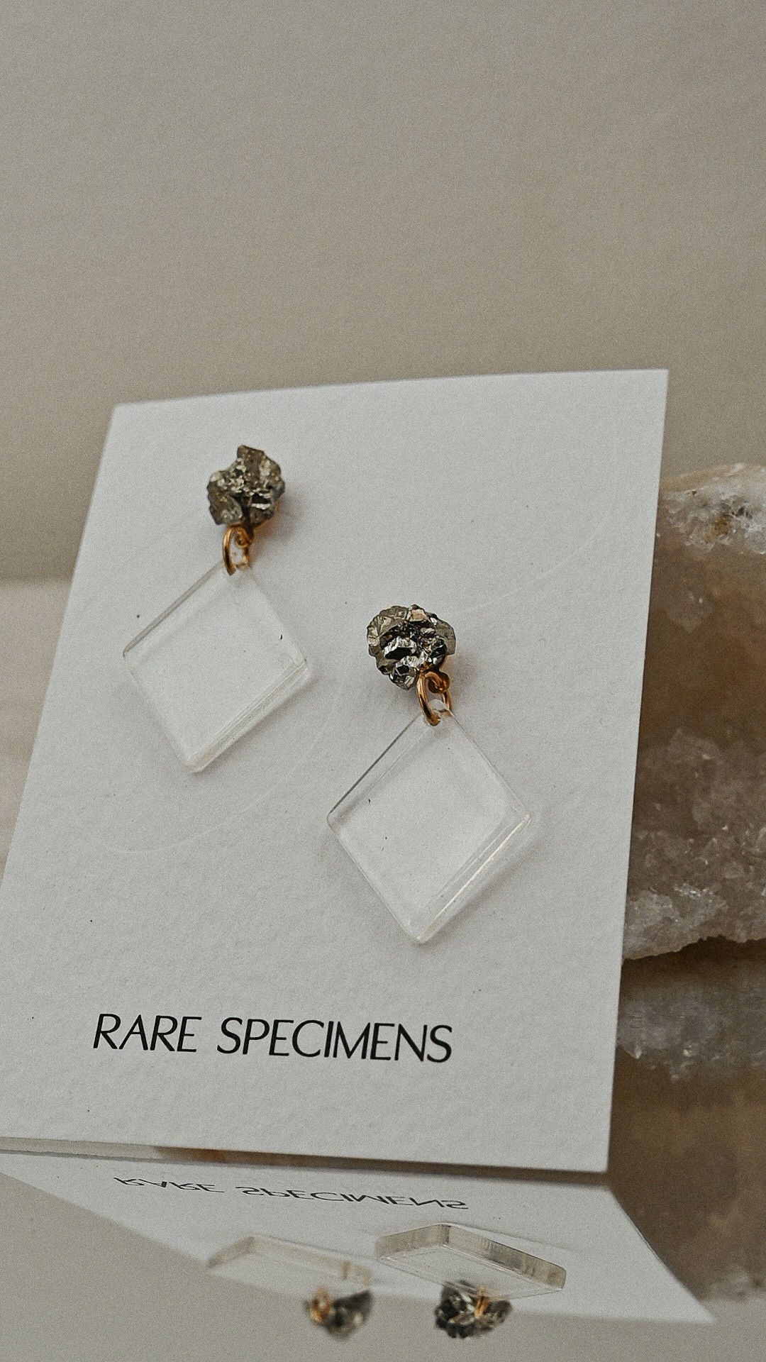 Pyrite Diamond Drop Earrings