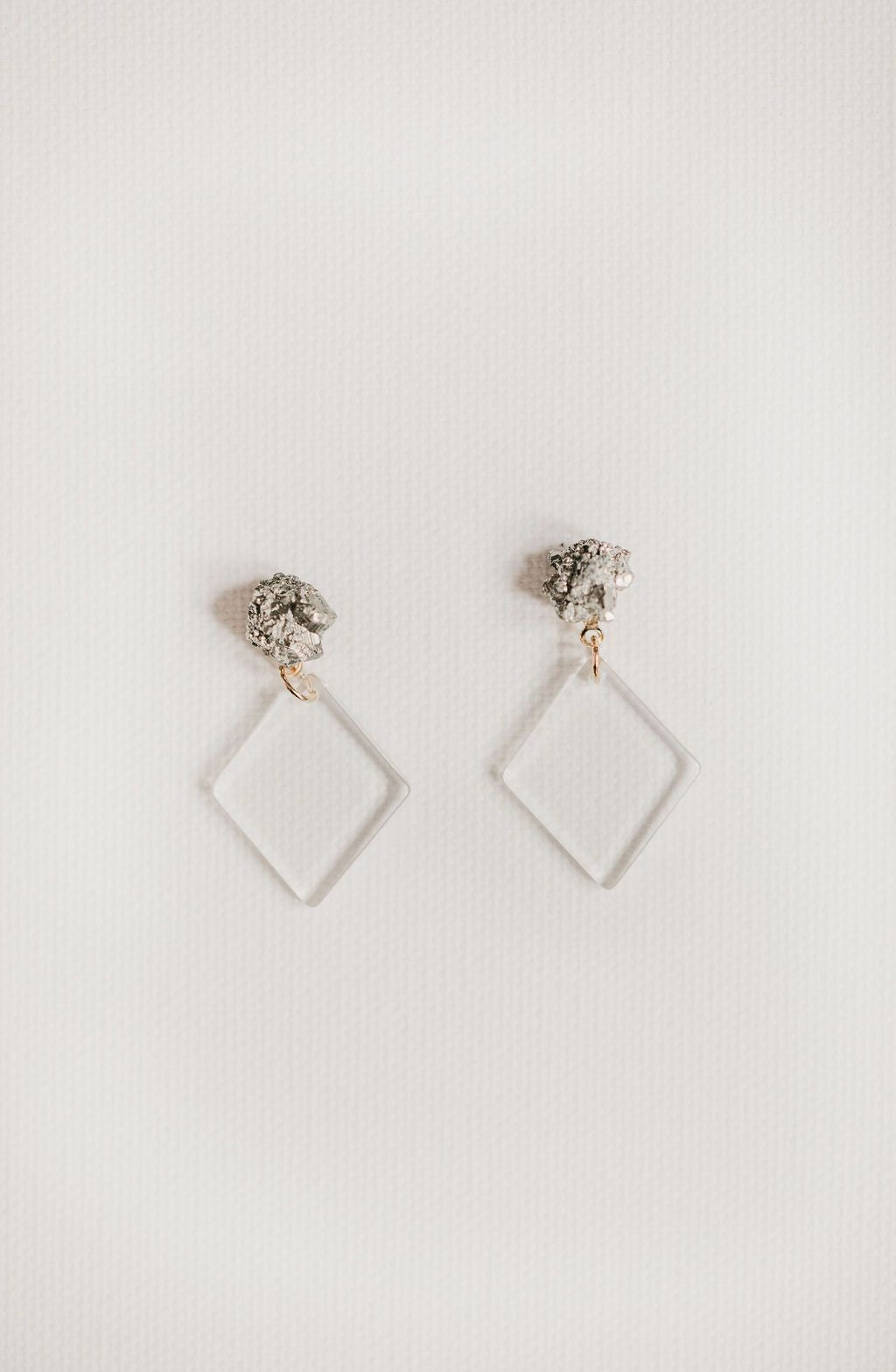 Pyrite Diamond Drop Earrings